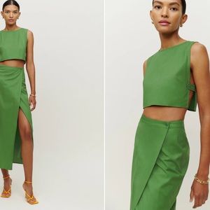 Reformation Mylie Green two piece.